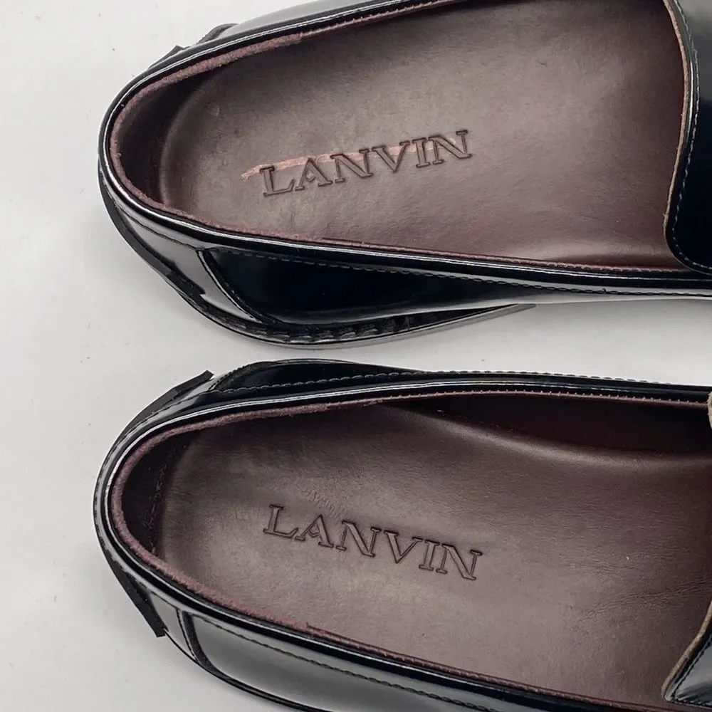 Lanvin Spinto polished leather loafers size 42/us size 9